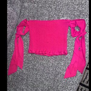 Tube Top with ribbon sleeves size small